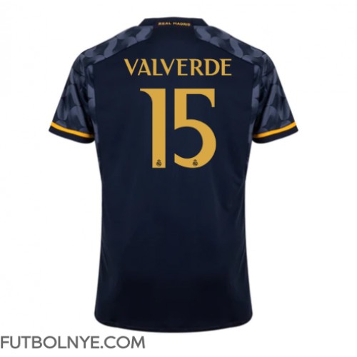 Camiseta Real Madrid Federico Valverde #15 Visitante Equipación 2023-24 manga corta